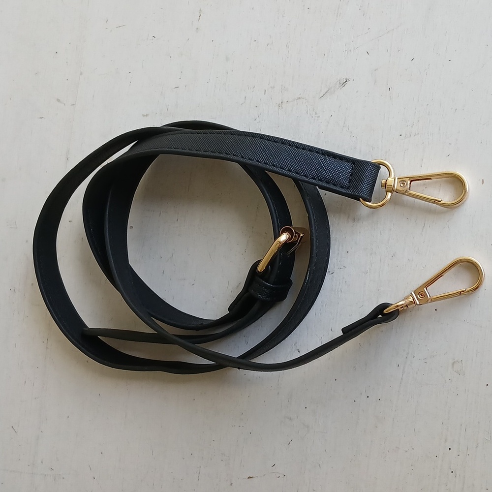 Black Strap Gold Hardware Replacement Crossbody B… - image 1